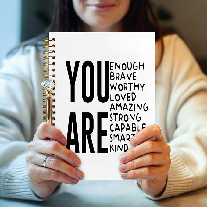 Inspirational Christian Spiral Notebook 5.5x8.3, You Are Bible Journaling Notebook for Note Taking, Inspirational Christian Gifts for Women, Bible Verse Scripture Journal