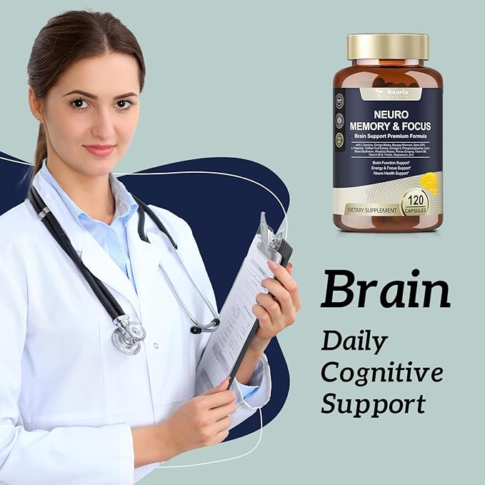 C-affeine Pills Brain Supplements for Memory and Focus L-Tyrosine, Alpha GPC, Ginkgo Biloba, Bacopa Monnieri, Brain Nootropic Cognitive Support - Non-GMO, Gluten Free (120 Counts)
