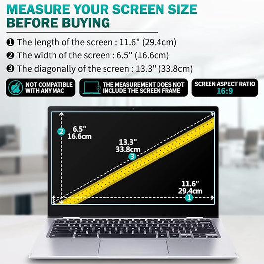 F FORITO 2-Pack 13.3 inch 16:9 Anti Blue Light Laptop Screen Protector, Anti Glare & Anti Scratch Screen Filter Compatible with 13.3” Lenovo/ASUS/Dell/HP/Acer/HP/SAMSUNG with 16:9 Aspect Ratio