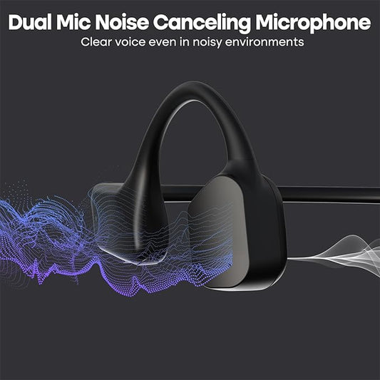 Bone Conduction Headphones, Wireless Bluetooth 5.3 Open-Ear Headphones with Mic, 10H Playtime Long Battery Life, Waterproof IPX6 Sport Headphones for Running, Cycling, Workout, Gift