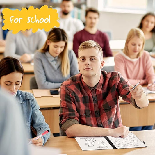 AGM Portable White Board Dry Erase Notebook, 8.4" x 6" Double Sided Folding Whiteboards with 3 Pens, Small Travel Dry Erase Board Skin-Friendly Material for Study, Meeting, Planning, Grey