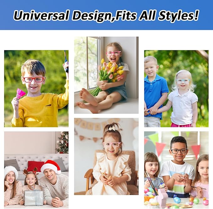 BiBiBear Toddler/Kids/Teens Glasses - Unbreakable TR90 Frame, 180° Flexible, Lightweight & Safe Glasses for Kids Age 2-15