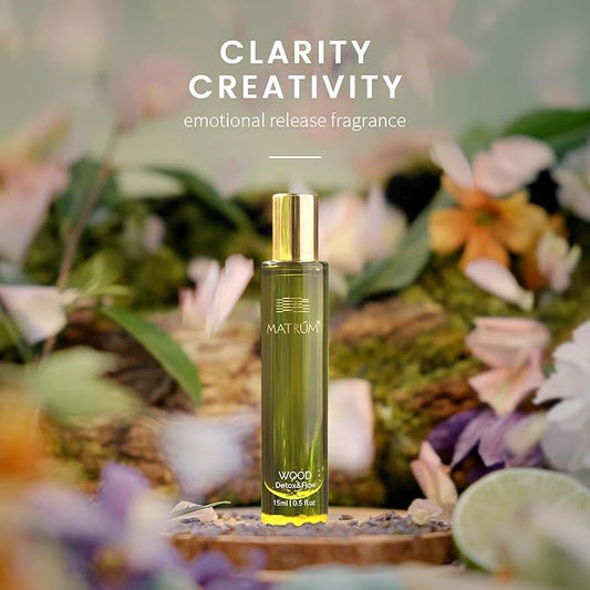 MATRUM Stress Relief and Flow Essential Oil Blend Roller | Wood Element | Geranium, Pinus Sylvestris Leaf, Bulgaria Lavender, Santalum Album Oil, Polianthes Tuberosa Extract, Ylang-ylang Oil