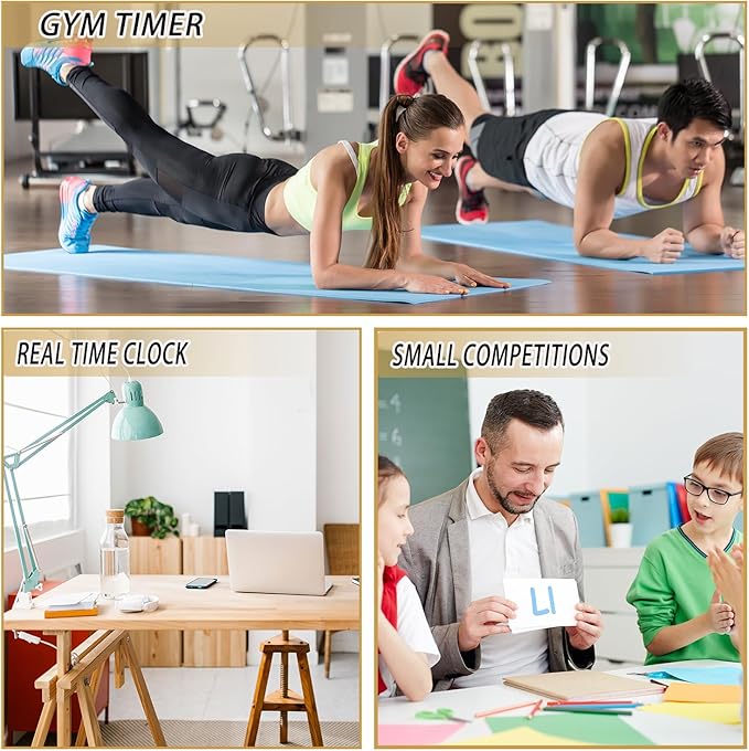 Independent Button Type 1.5-inch Fitness Room Rest Timer, Suitable for Gym Exercise/School/Home Exercise/Boxing Gym/Indoor Rock Climbing (1.5 inch 6-Digit red)