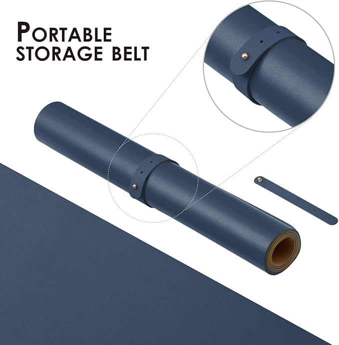 Large Cork Desk Mat - 47.2"x 17" Desk Pad for Office and Home - Ideal for Large Mouse Pad and Desk Mats on Top of Desks(Dark Blue)