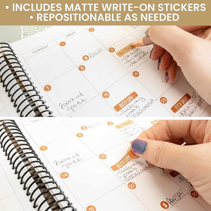 bloom daily planners Neutral Aesthetic Calendar Essentials Planner Stickers - 8 Sheets, 1629 Stickers Per Pack! - Color Coordinating Monthly Headings, Dates, Icons, Etc. - Sweater Weather
