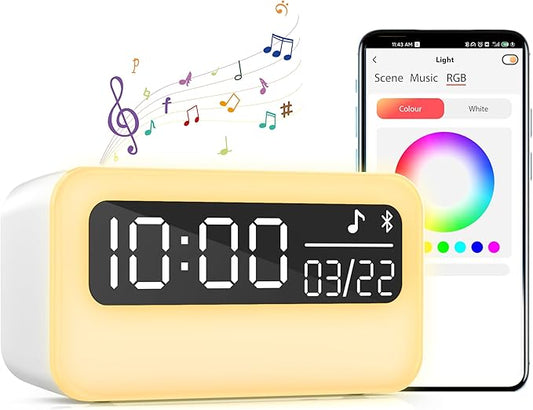 4-in-1 White Noise Sound Machine with 24 Soothing Sounds, Adjustable Night Light for Kids Aldult, 4000mAh Rechargeable Bluetooth Speaker with Time Display