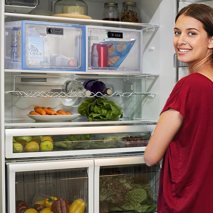 SANIDIKA Large Lockbox Medicine Lock Box - Refrigerator Lockable Boxes for Food Storage - Childproof First AID Locking Cabinet Pill Case Medical Organizer Bin - Mobile Tablet Locker Cell Phone Jail