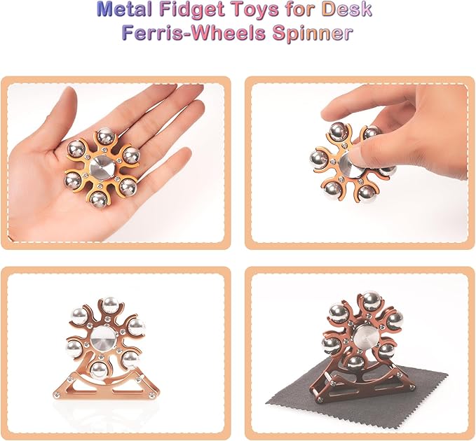 Desk-Toys for Fidget Ferris-Wheel-Spinner: 4mins Kinetic-Spinning Cool-Gadgets, Cool-Stuff Thing Toy for Office School Home Man Women Christmas, Stress-Relief Game Gifts for Adult Teen Children Kid