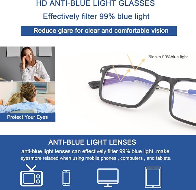 YIMI Blue Light Blocking Glasses Photochromic Gray Sunglasses for Men and Women Day Night Gaming TV Phones Computer Eyeglasses UV Protection Anti Glare Shade Lightweight Eyewear Full Frame Spectacles