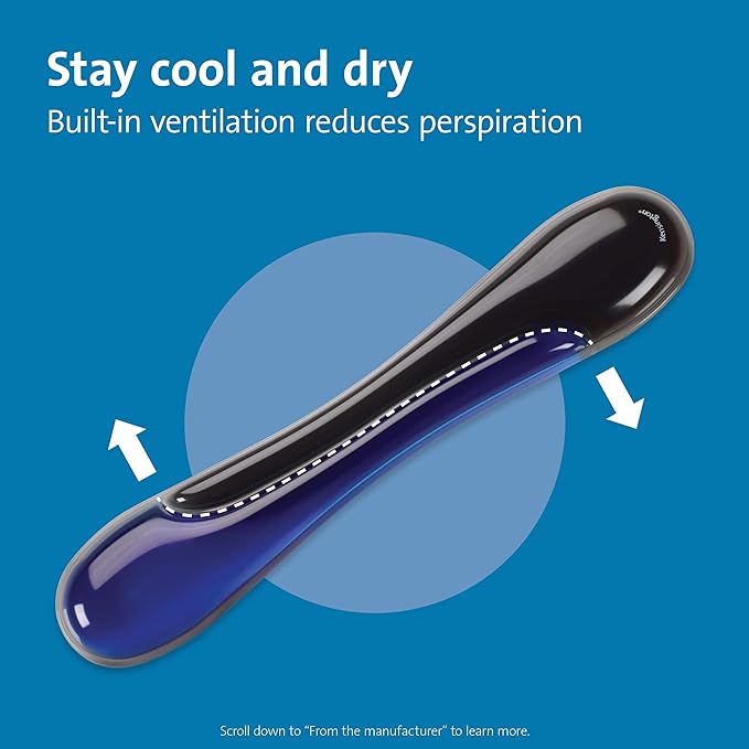 Kensington Duo Gel Mouse & Keyboard Wrist Rest Bundle Set, Ergonomic Keyboard and Mouse Pad With Wrist Support, Keyboard Wrist Rest, Computer Keyboard Pad, Cooling Gel, Non-Skid Backing, Blue K52920WW