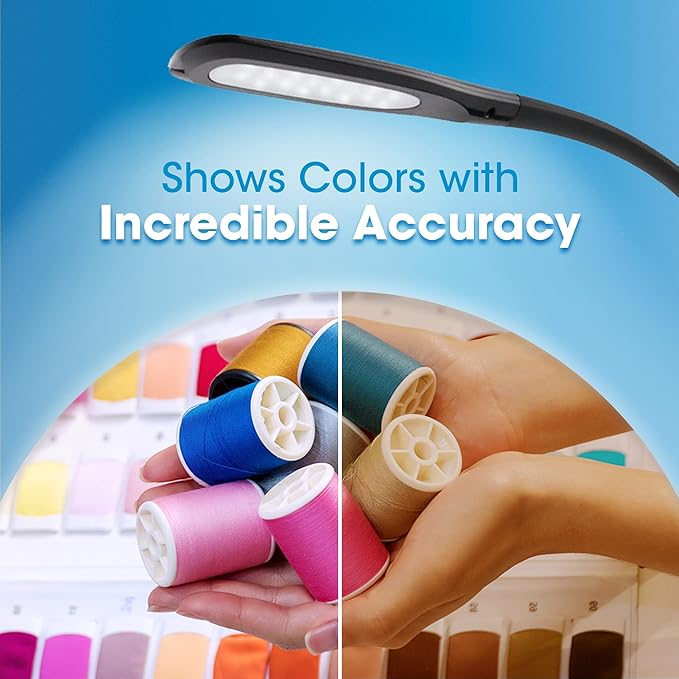 OttLite Creative Curves LED Desk Lamp with Adjustable Neck - 4 Dimmable Brightness Settings with Energy Efficient Natural Daylight LEDs for Home Office, Computer Desk, & Dorms