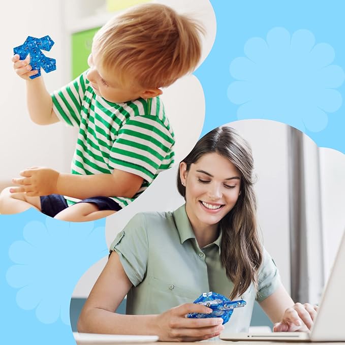 LAFFTRAK Magnetic Fidget Sphere Magnet Toys - Crystal Blue - Magnets Sensory Toys - 12 Piece Set - Creativity Beyond Imagination, Inspirational, Recreational, Fun Desk Toy for Adults