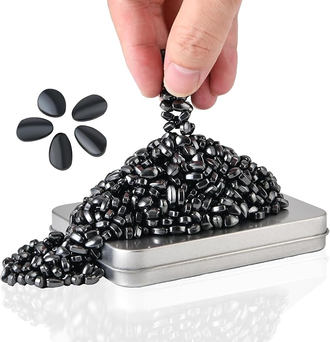 Ferrite Rocks,Black More Than 600 Weak Magnetic Smooth Ferrite Pebbles, Desk Toys and Time-Killer for Adults