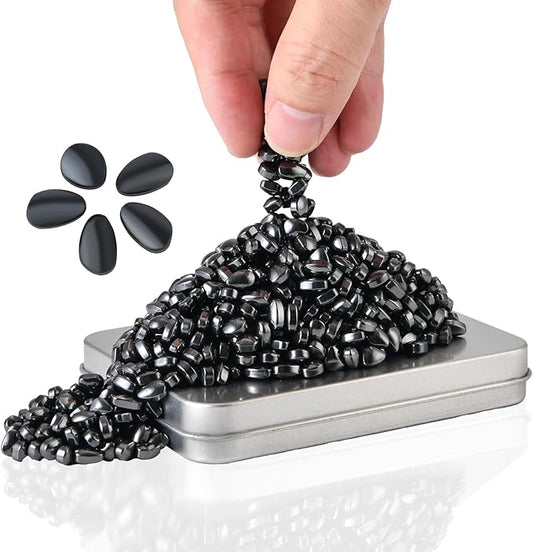 Ferrite Rocks,Black More Than 600 Weak Magnetic Smooth Ferrite Pebbles, Desk Toys and Time-Killer for Adults