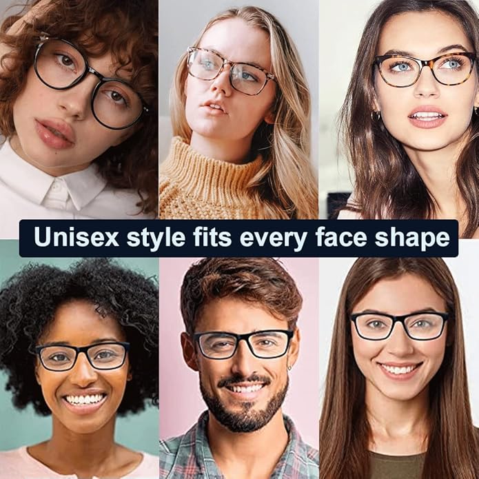 Blue Light Blocking Glasses, Blue Blocker Computer Glasses for Men Women, Anti Glare 400 UV & Eye Strain Fake Square Glasses