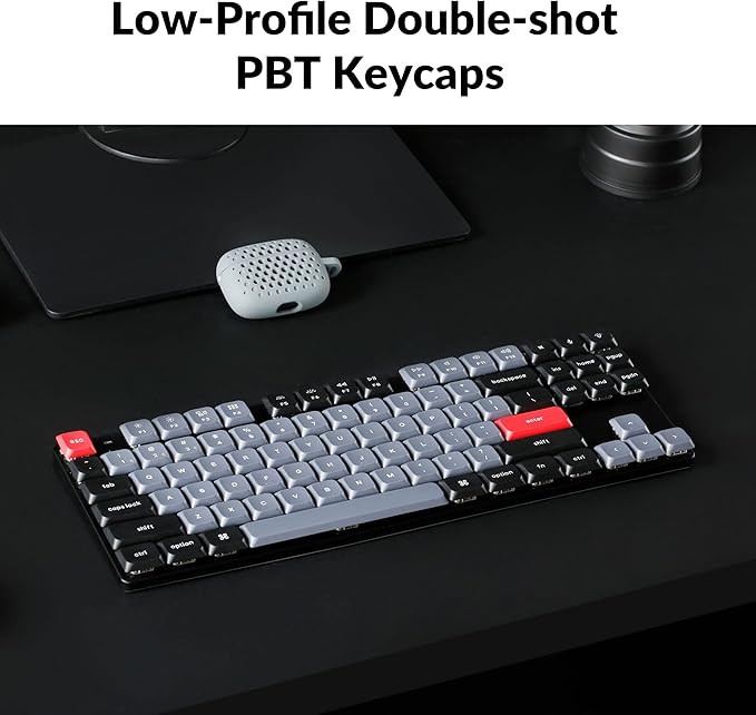 Keychron K1 Pro TKL Layout Ultra-Slim QMK/VIA Custom Bluetooth Wireless/USB Wired Mechanical Keyboard with Hot-Swappable Low-Profile Gateron Brown Switch, RGB Backlit PBT Keycaps for Mac Windows Linux