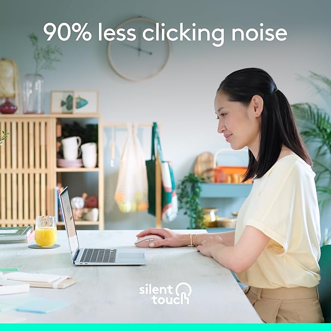 Logitech Wireless Mouse Signature M650- Small Hands, 2-Year Battery, Silent Clicks, Customizable Buttons, Bluetooth, PC/Mac/Chromebook - Rose, Right-Handed, Small-Medium