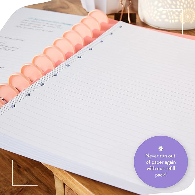 Happy Planner Plans + Notes Planner Refill Paper, 100 Sheets of Lined Refill Paper for Journals, Big Size