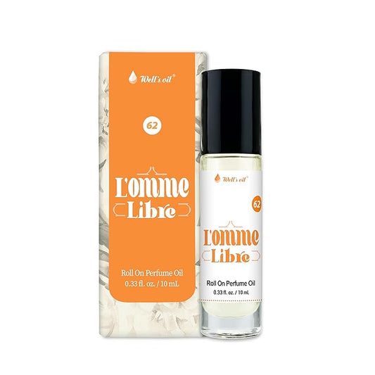 Well's Oil Roll-On Perfume Oil (L'omme Libre) | Watery Notes | Long-Lasting | Paraben-Free | 0.33 Fl Oz / 10 ml