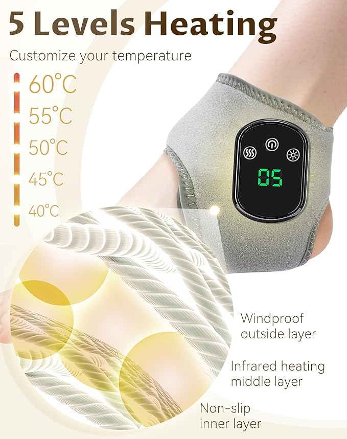 Pure Relief Foot Massager, Pureita Foot Massager,3 Vibration & 5-Temp Settings, Wireless Purerelief Triple Action Massager, Smart Timer, Touch Screen, for Pain Relief, Swelling (1Pcs)