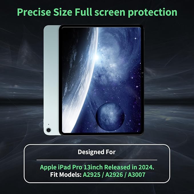Nano Privacy Screen Protector Compatible with iPad Pro 13 2024 7th Gen (A2925, A2926) Anti-Glare Blue Light Film Anti-Spy Filter, Bubble-Free Shield Easy Install Guard Removable Cover