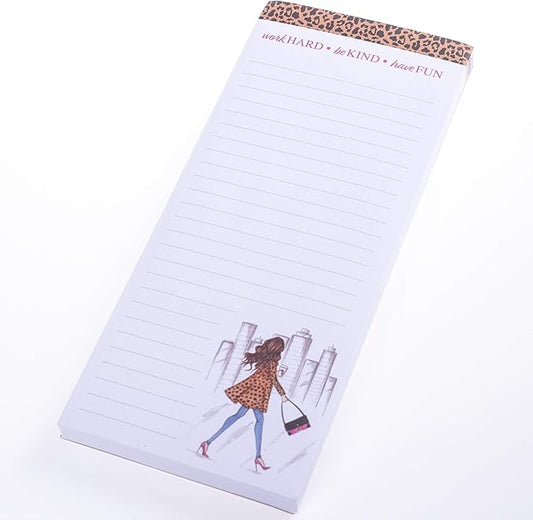 Graphique Magnetic Notepad - Leopard Fashion Girl Grocery and Shopping List - Fun Decorative To-Do List - Perfect House Warming Gifts - 100 Tear off Sheets (4" x 9.25" x .5")