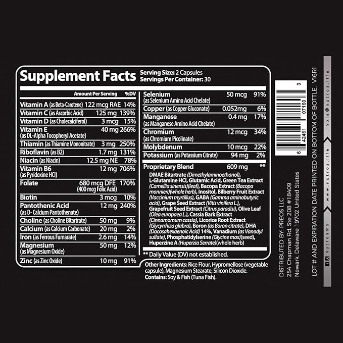 Neuro Boost | Nootropic - Supports Memory and Improves Mood and Mental Clarity | 60 Capsules