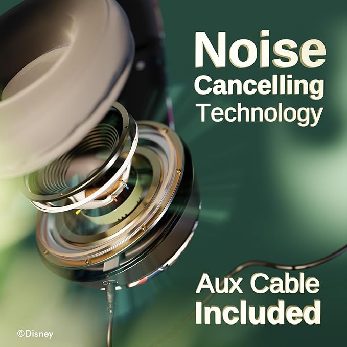 iJoy Disney Nightmare Before Christmas Jack Sticker Bluetooth Headphones - Wireless Foldable Over-Ear Headset, Built-in Mic, Enchanting Sally & Friends Design, for Adults & Kids