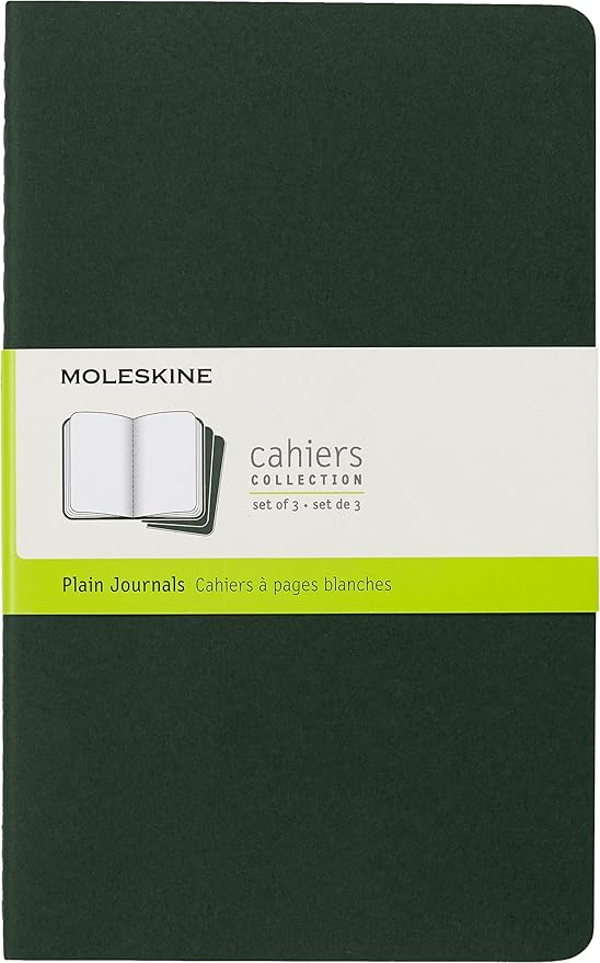 Moleskine Cahier Journal, Soft Cover, Large (5" x 8.25") Ruled/Lined, Black, 80 Pages (Set of 3)