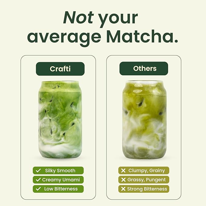Crafti - Ceremonial Grade Organic Matcha Powder | 100 Servings (100g / 3.5oz) | Sugar-Free Kyoto Uji Matcha | Daily Matcha Green Tea for Calm Focus, Jitter-Free Energy and Barista-Grade Lattes