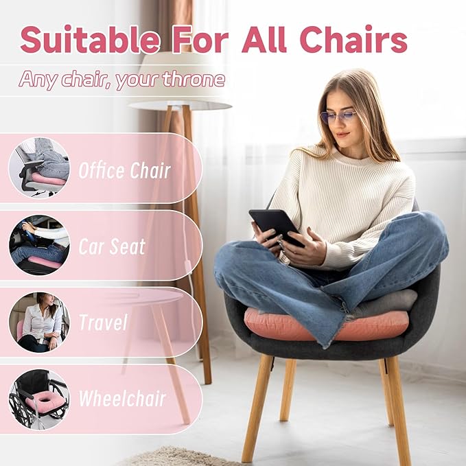 Anti-Slip Wheelchair Cushions, Bed Sore Cushions for Butt, Ergonomic Innovations Orthopedic Donut Pillow, Medical Seat Cushion for Sciatica, Back, Coccyx, Pressure Sore (Orange)