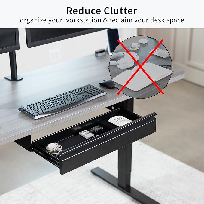 VIVO 22 inch Under Desk Slide Out Drawer Without Shell, Home Office Storage Organizer, Black, DESK-AC03A-22B