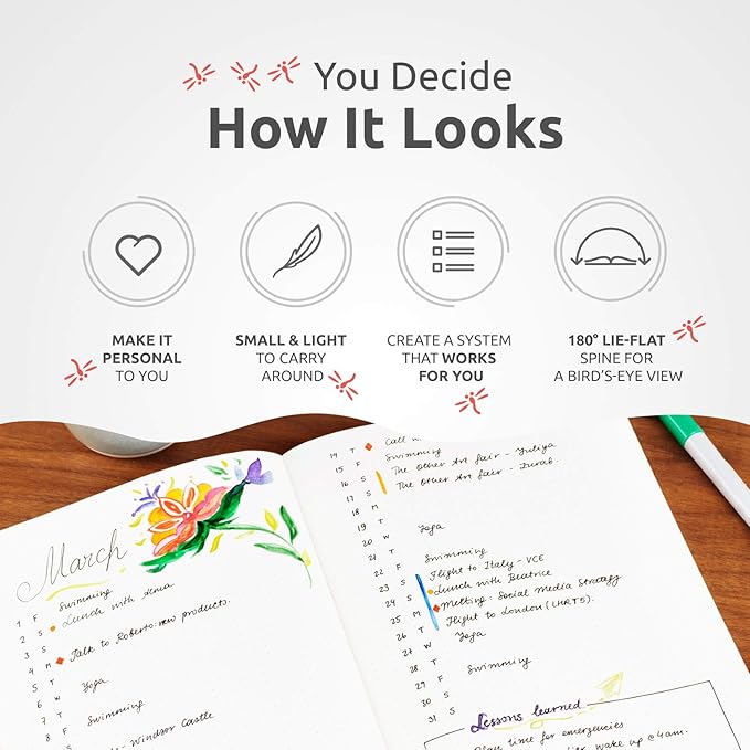 Large B5 Dotted Journal - Enjoy Bullet Journaling with a Soft Cover 7x10-inch, Non-Bleed Thick 120gsm Paper, Dot Journal in Blue, Japanese Edge Motif - Faux Leather Lay Flat Dot Grid Notebook - ZenART