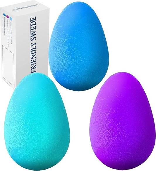 The Friendly Swede Stress Balls for Adults - 3 Squeeze Balls for Hand Therapy, Stress Relief & Strength; 3 Resistance Levels