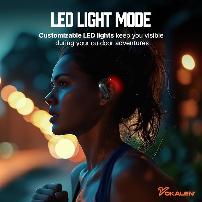 VOKALEN Reflex Pro - Wireless Sport Earbuds with Ear Hooks, Active Noise Cancellation, up to 50H of Battery Life, IP68 Dust and Waterproof, Touch Control, Secure Fit for Sports (White)