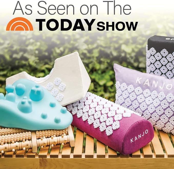 Kanjo Acupressure Mat and Pillow Set for Back Pain Relief & Neck Pain Relief, with Pressure Points for Muscle Pain Relief with Travel Bag - Amethyst