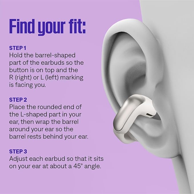 Bose Ultra Open Bluetooth Earbuds, True Wireless Earbuds with OpenAudio for Awareness, Clip On Design for Comfort, Immersive Audio, Up to 48 Hrs of Playtime, Midnight Violet - Limited Edition Color