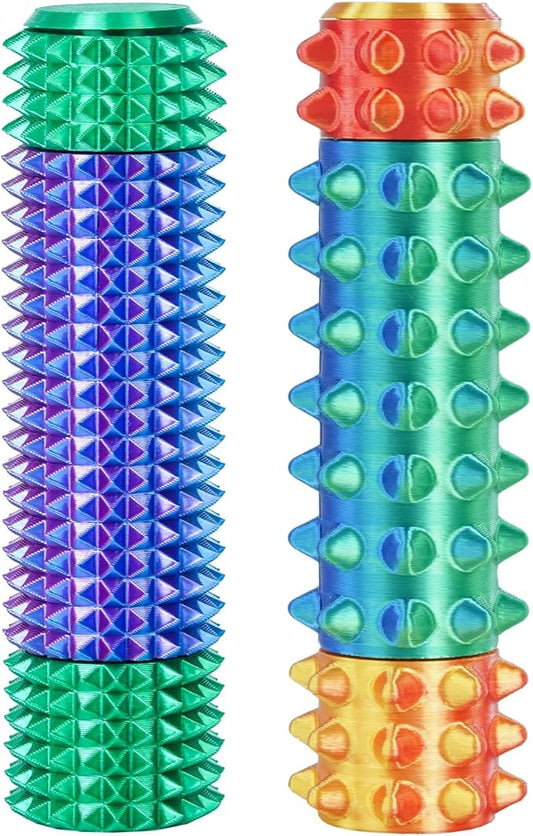 Little Pain Stim Ouchies Fidget Toys for Adults,3D Printed Spiky Pain Stim, Sensory Fidget for Stress & Anxiety Relief, ADHD, Autism,Office Desk Toys (Green Red+Purple Green)