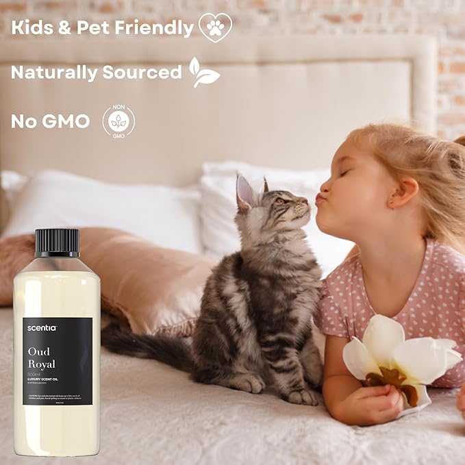 Oud Royal Fragrance Oil Inspired by TF's Oud Wood Perfume, Refill Diffuser Oil, Perfume Dupe, Aromatherapy Essential Oil Fragrance Set for Cold Diffusers, Candle Making | 500ml, 16.9Fl Oz