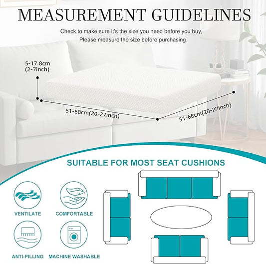 12Pcs Stretch Patio Cushion Covers,Outdoor Couch Covers Replacement,Outdoor Couch & Sofa Slipcovers,for Patio Furniture Cushion Covers,Washable Reusable Furniture Protector (Jade White,Cover Only)