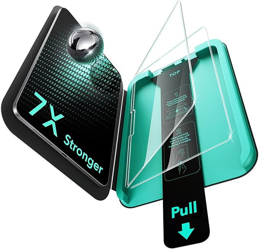 ESR 2 Pack Armorite Screen Protector for iPad Pro 13 Inch M4 2024 (7th Generation), 9H Hardness Tempered Glass Film with UltraFit Tray, Military Grade, HD Clarity, Dust and Bubble Free