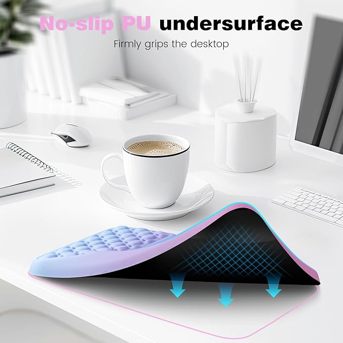 Ospelelf Mouse Pad with Wrist Rest Ergonomic Comfortable Pain Relief Mousepad Wrist Support for Computer Purple