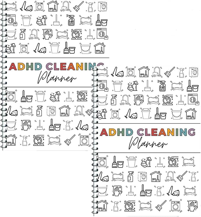 2 Pack Cleaning Planner, Cleaning Schedule and Checklist Organizer, Daily Weekly Monthly Household Cleaning Planner, Chore Chart Notebook for Home, Family Cleaning Tasks, DIY Home Improvement, Editable Template