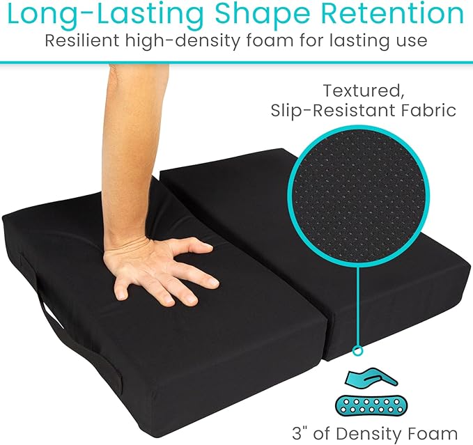 Vive Orthopedic Seat Cushion - Folding Wheelchair Cushion - for Stadium, Car, Office Chair Seat - Portable Coccyx Pad for Comfort Support Pillow for Sciatica, Lower Back, Tailbone Pain Relief