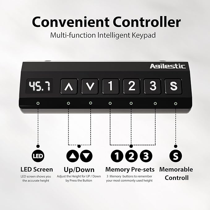Agilestic 59 Inch L Shaped Standing Desk Adjustable Height, Electric Corner Standing Desk, Sit Stand Computer Table with Splice Board, Black