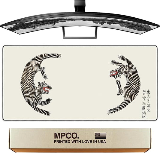 MPCO. Ukiyo-E Large Gaming Desk Pad - 36" x 17" Aeroglyde Fabric Taguchi Desk Mats - Washable, Smooth Glide for Precision Gaming & Work