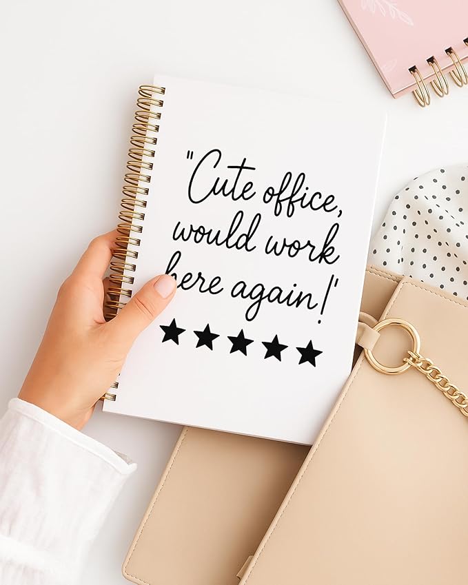 Funny Office Supplies Notebook, Work Journal for Women Men Coworkers, Coworker Sarcastic Gifts, Cute Office Would Work Here Again Humorous Spiral Notebook, 5.5x8.3 Inch 563