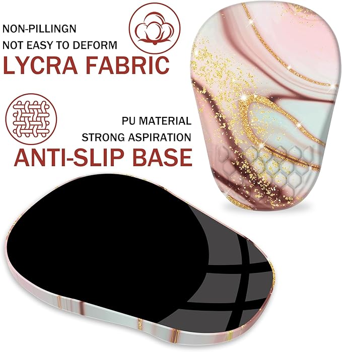 Ergonomic Mouse Pad Wrist Support, with Memory Foam & Non-Slip PU Base, Comfortable Massage Design Mouse Pad Relieve Wrist Fatigue&Pain, Suitable for Computer, Office and Home(03Charming Marble)