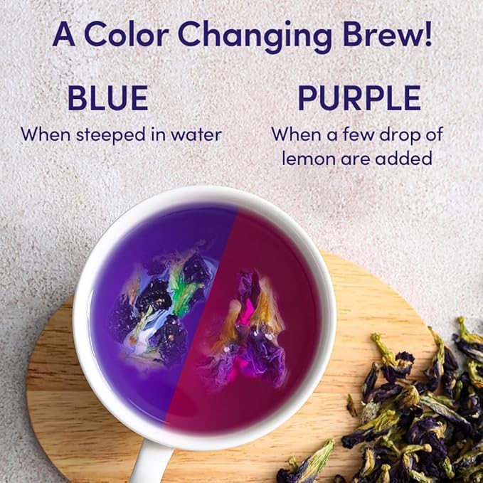 VAHDAM, Butterfly Pea Flower Tea Bags (40 Pyramid Teabags) Vegan, Non-GMO | Delicate & Earthy | Direct From Source - Plant Based Biodegradable Tea Bags | Brew Iced Tea, Cooking, Mocktails & Cocktails